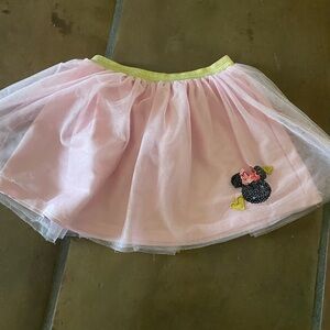 Girls Minnie Mouse Pink Tulle Sparkle Skirt size 6